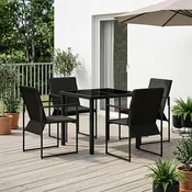 vidaXL vidaXL Komplet za jedilnico v vrtu 5 pcs Črna in anthracit, (5000294418)