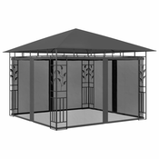 Paviljon z mrežo proti komarjem 3x3x2,73 m antraciten 180 g/m2