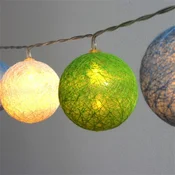 Iris Spherical 6 cm/oboje plesalo/3 m/zeleno-plavo-bijelo/20 LED dioda/USB lanac svjetala, svjetlosna dekoracija 104-31