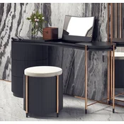 Casa Padrino luxury bedroom set matt black/copper - 1 Luxury Dressing Table with Makeup Mirror & 1 Luxury Stool - Bedroom furniture - Hotel furniture - Luxury furniture - Luxury furnishings