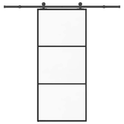Klizna vrata s priborom 90 x 205 cm od ESG stakla i aluminija