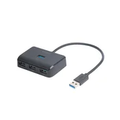 DELTACO USB-A hub 4x USB-A, , 5 Gbps, s dodatnom ulaznom snagom, CRNI