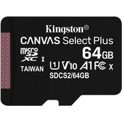 Kingston SDXC Canvas Select Plus Micro pomnilniška kartica, 64 GB 100 MB/s, C10, UHS-I