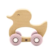 KikkaBoo Drvena igracka sa silikonskom glodalicom Duck Pink (KKB10241)