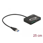 Delock čitalnik kartic za pomnilniške kartice XQD / SD / Micro SD + USB Type-A priključek