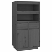 Visoka komoda siva 60 x 40 x 116,5 cm od masivne borovine