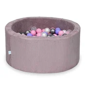 shumee Suhi bazen 90x40 Corduroy Lavender 300 kroglic: prozorna, biserna, srebrna, pudrasto roza, heather