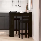 vidaXL vidaXL Barska miza s policami - Črni hrast, 102x50x103.5 cm, Izdelano iz kompaktnega lesa, (22009705)