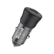 Digicell Transparent Car Charger Set Lightning A+C 48W auto punjac