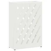 Vidaxl Stojalo za dežnik Bela 28 x 12 x 41 cm Jeklo