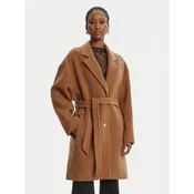 PINKO Volneni plašč 105685 A2SM Rjava Regular Fit