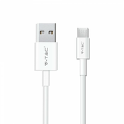 V-TAC 1M Micro USB kabel, bijeli (serl serije)