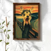 WallXpert uramljena MDF slika NAL079-46, civava u stilu slike Krik Edvarda Munka, 35,5 x 47 cm
