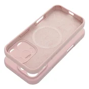 OEM Silikonski ovitek za iPhone 15, debeline 2 mm, združljiv z MagSafe, v barvi pudrasto roza