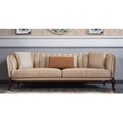 Casa Padrino luxury baroque sofa beige/dark brown - Magnificent living room sofa - Baroque style living room furniture - Luxury furniture in baroque style - Noble & Magnificent