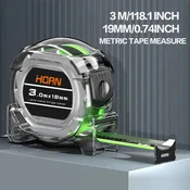KJB Samozaporni tračni meter s fluorescentno lestvico, 3 m x 19 mm