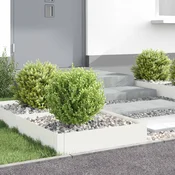 vidaXL Robovi trave 4 kos 60 x 60 x 20 cm Jeklo Bela