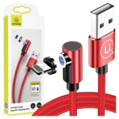 USAMS USAMS Lightning kabel 1 m kotni magnetni rdeč/rdeč SJ444USB02 (US-SJ444)