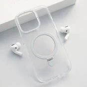 Maska Berlia Clear Bracket Magnetic za iPhone 16 Pro Max srebrna