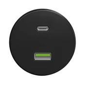 Kliklap - Retro USB uticnica A+C bez okvira, crna