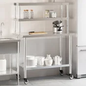 Kuhinjski radni stol s policom 110x55x150 cm nehrdajuci celik