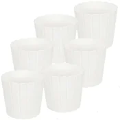 shumee Plastični cvetlični lonček za rože in zelišča na balkonu ali terasi, bel, 20 cm, 6 kosov.