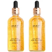 Serum za obraz s hialuronsko kislino in zlatom, vlažilno, proti gubam, za sijočo kožo, 2 kosa x 100 ml, lahka formula, za vse tipe kože, pomirjujoče, nemasten zaključek