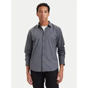 Calvin Klein Srajca Gingham LV04LH100G Mornarsko modra Slim Fit