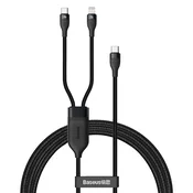 Polnilni in podatkovni 100W USB-C v USB-C kabel Baseus Flash Series 2in1 (CA1T2-F01) - 1.2m - black