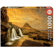 Puzzle Kirkjufellsfoss Watterfall Iceland Educa 1000 dielov+lepidlo Fix puzzle EDU17971