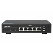 QNAP Systems QSW-1105-5T 5-Port Unmanaged Switch [5x 2,5GbE (RJ45), Lüfterlos, Plug & Play]