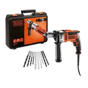 VRTALNIK UDARNI DVOHITROSTNI 750 W + SETKOVČEK IN 10-DELNI PRIBOR Black & Decker KR7532KA