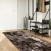 vidaXL Preproga runner MARSA Črna 100 x 300 cm Poliester in PVC