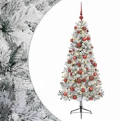 Vidaxl Umetna božična jelka z bučko 120 cm 150 LED Toplo bela