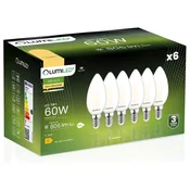 LUMILED 6x LED žarnica E14 svečka B35 7W = 60W 806lm 3000K topla 360° žarnica z žarilno nitko