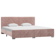 vidaXL Okvir za krevet ružicasti baršunasti 180 x 200 cm
