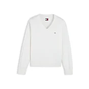 Tommy Jeans Pulover ESSENTIAL bela