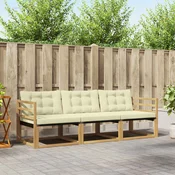 Set vanjskih sofa s jastukom 3 pcs Bijela i krem