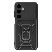 OEM Mayaxess, Ovitek Samsung Galaxy A17 Odporen na udarce MIL-STD 810G z obročastim stojalom, Črna, (5000275211)
