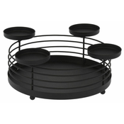 STREFA Svečnik za 4 sveče 32x11cm premera kovinska žica BLACK