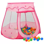 Vidaxl vidaXL Igralni šotor z 250 žogicami roza 102x102x82 cm