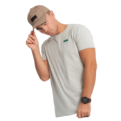 OMBRE Moška bombažna majica V2 OM-TSCT-0151 svetlo siva MDN124339 XXL
