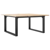 Vidaxl Klubska mizica O okvir 80x80x45 cm trdna borovina jeklo