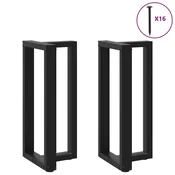 Noge za barski stol T-oblika 2 kom Crne 40x35x(90-91) cm Celik