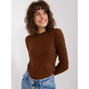 Brown classic sweater with long sleeves