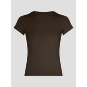 YO-GAYA Športni top Short Sleeve Top temno rjava