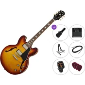 Epiphone ES-335 Figured Premium SET Raspberry Tea Burst Jazz kitara (polakustična)
