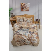 Hanah home Komplet posteljine 475, 160x220cm, Smeda