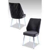Hanah Home Set stolica Pufi, 48x90x43 cm, 4 komada, Antracit-srebrne boje