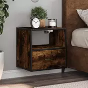 Vidaxl vidaXL Stenske nočne omarice, komplet 2 kosov, dimljen hrast, 40x31x39,5